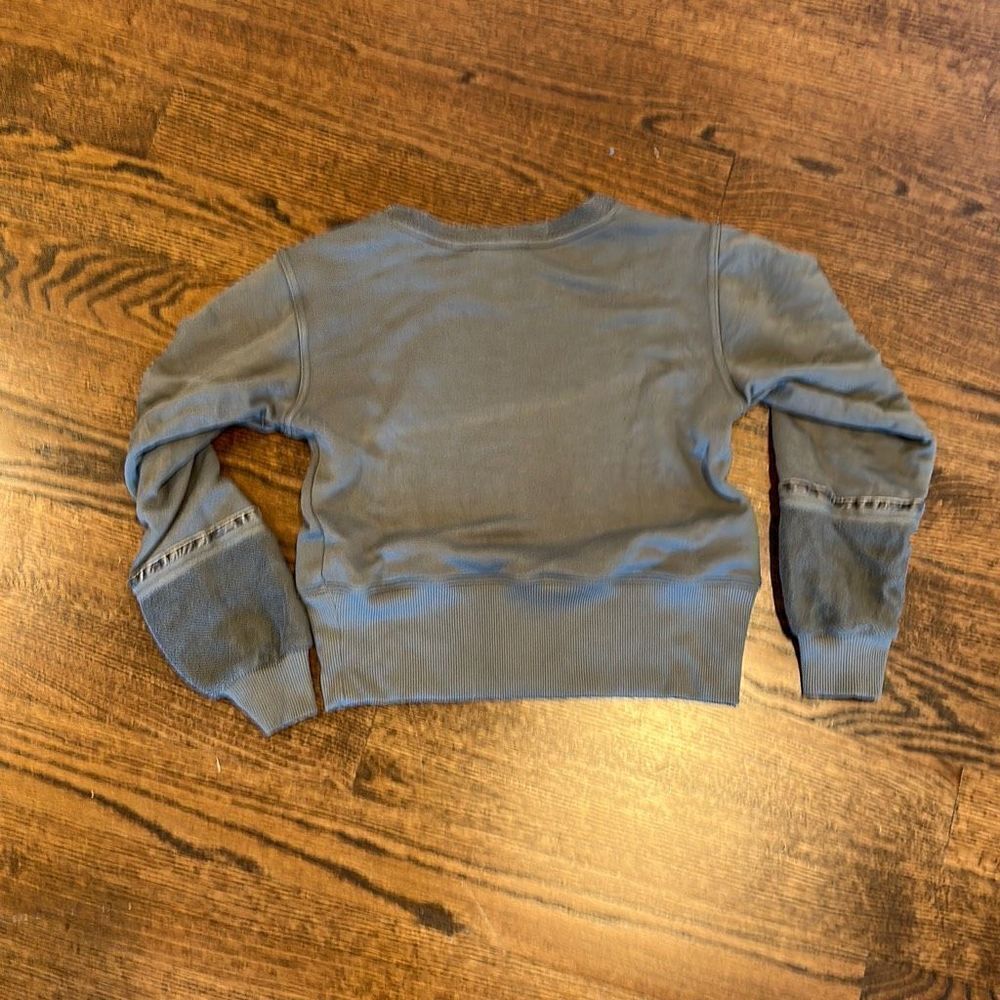 Splendid Corina pullover top olive green French terry sz XS Ballon sleeve - Picture 9 of 9